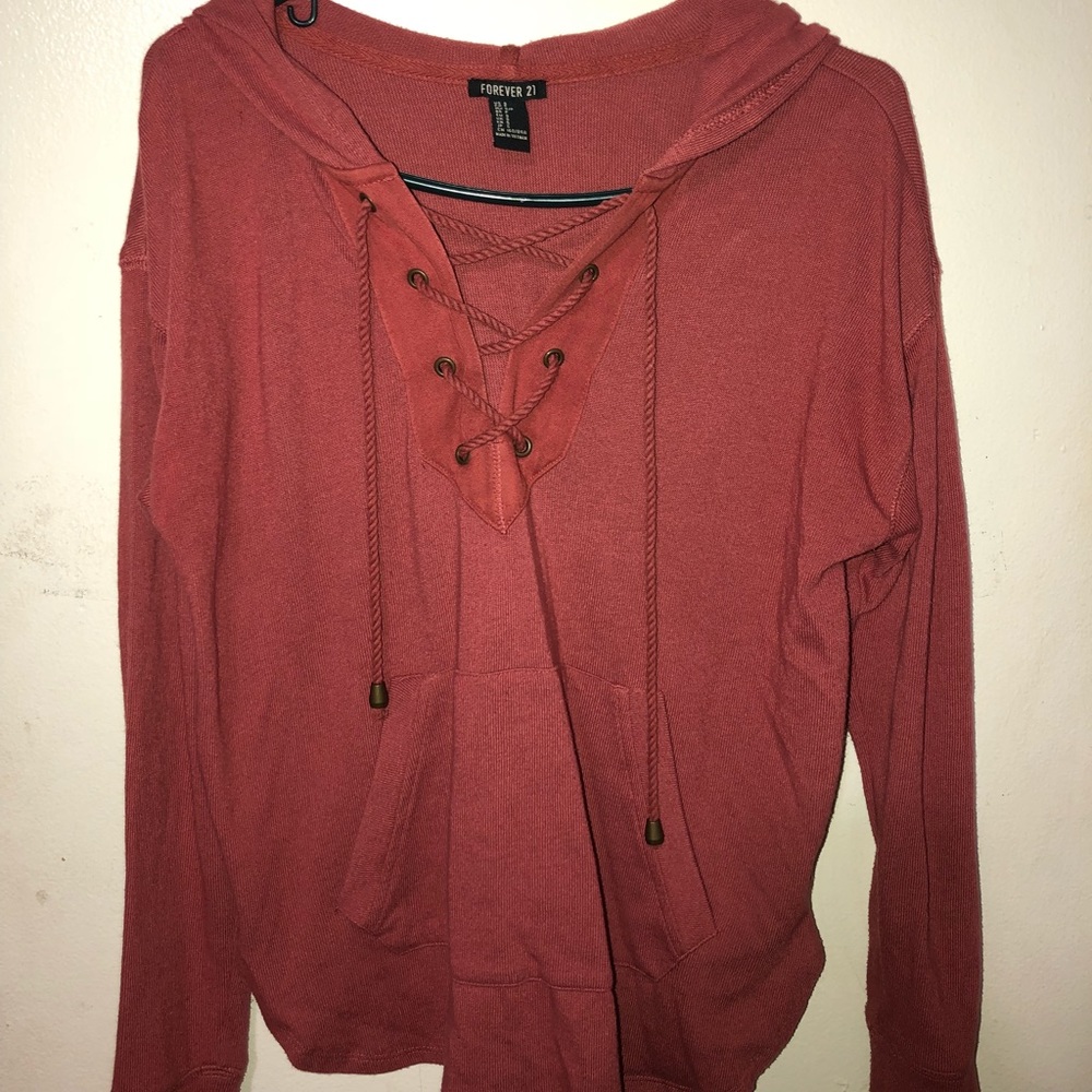 Forever 21 lace up sweater